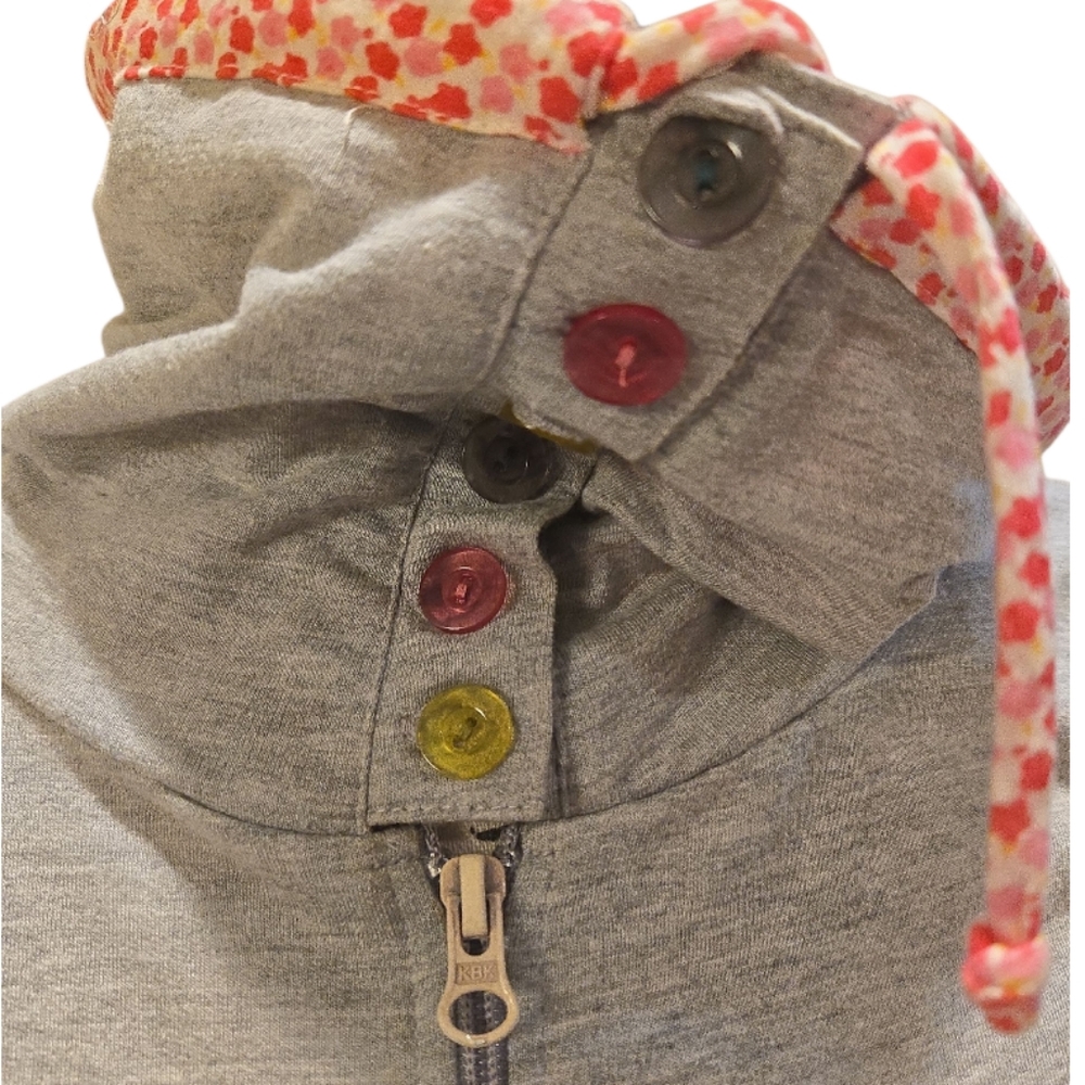 Vintage Gray and Pink Puff Sleeve Cap Sweatshirt - Picture 3 of 8
